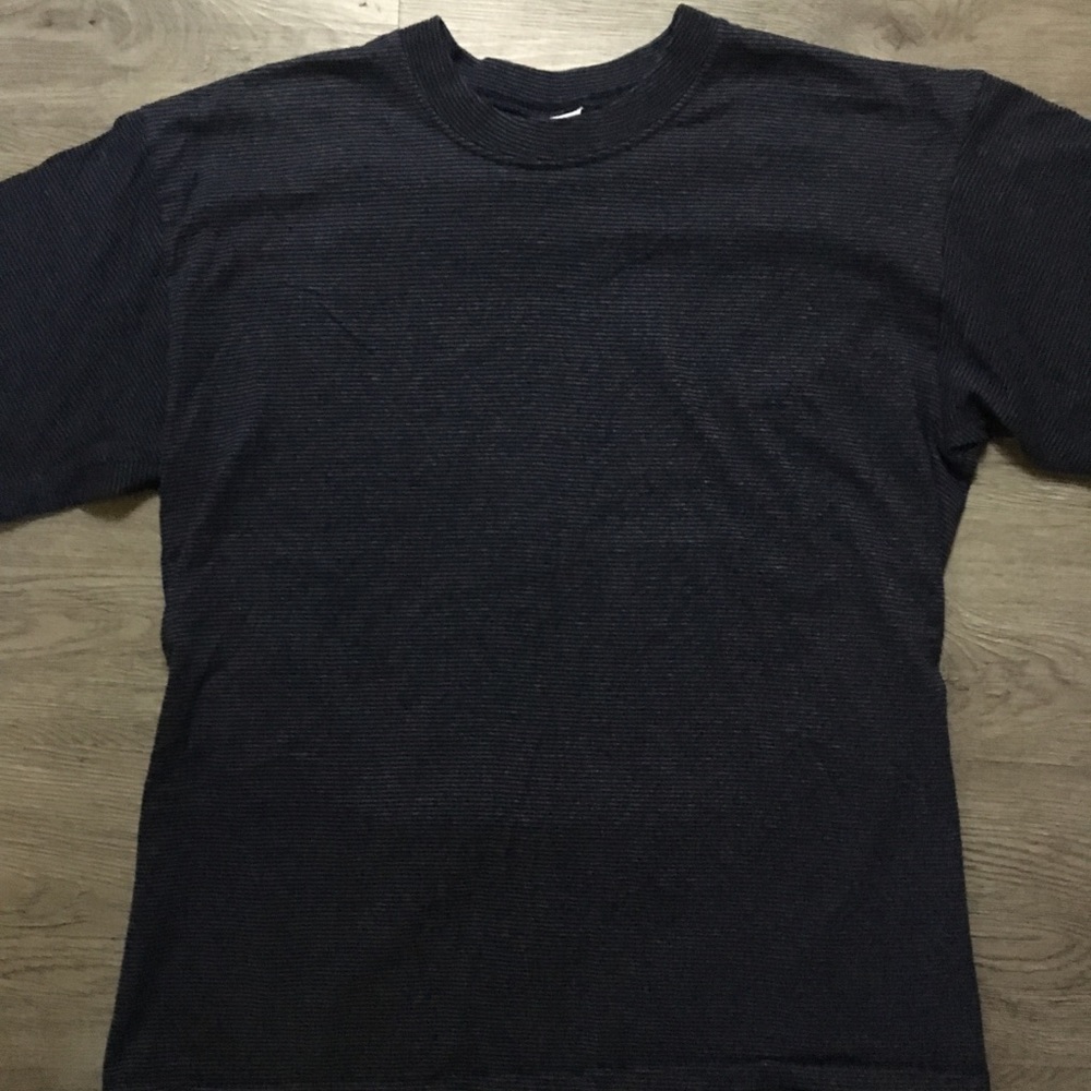 Vintage 90s Cal Cru Striped Shirt Medium Navy Blue